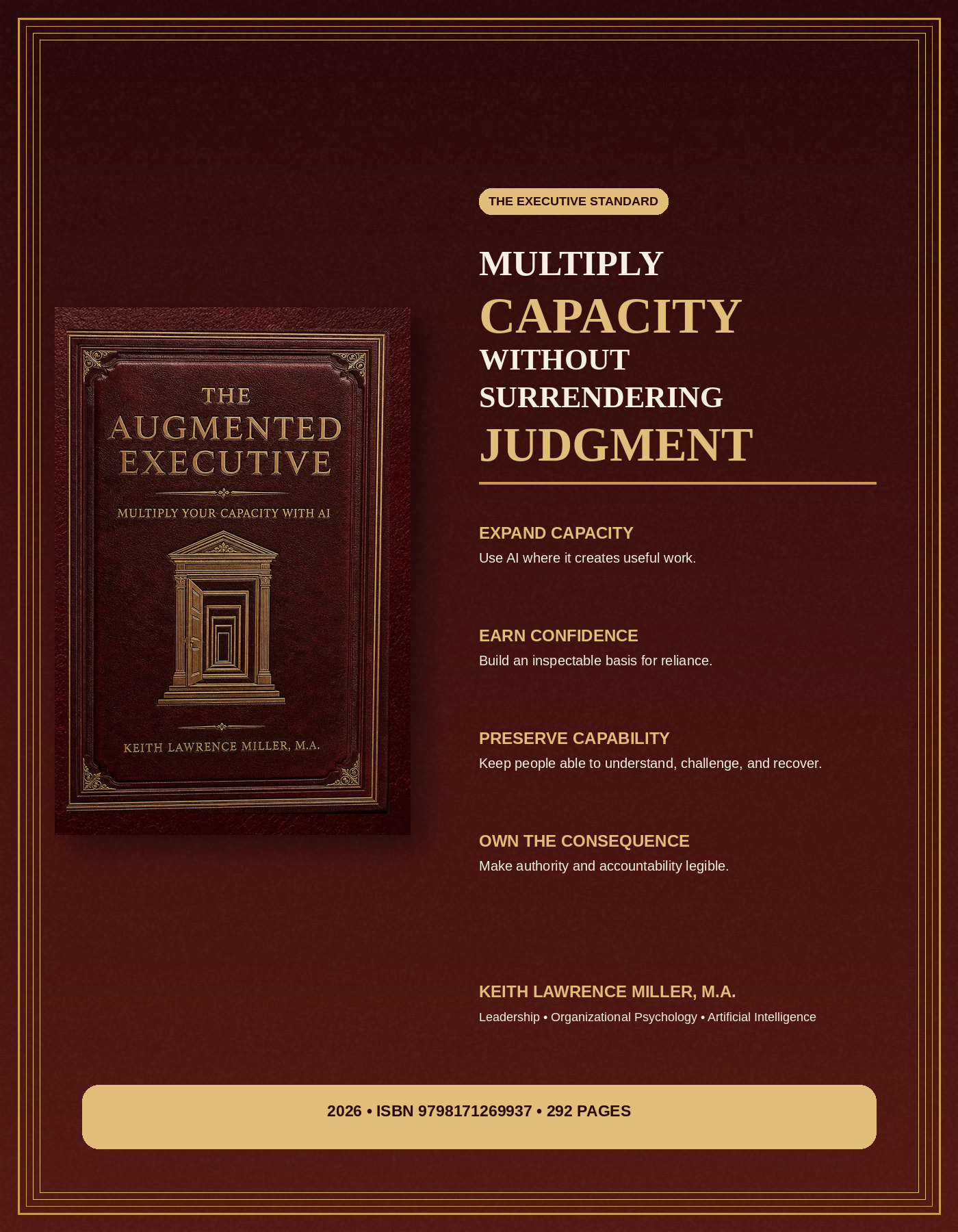 The Augmented Executive vertical promotional graphic using the official existing cover