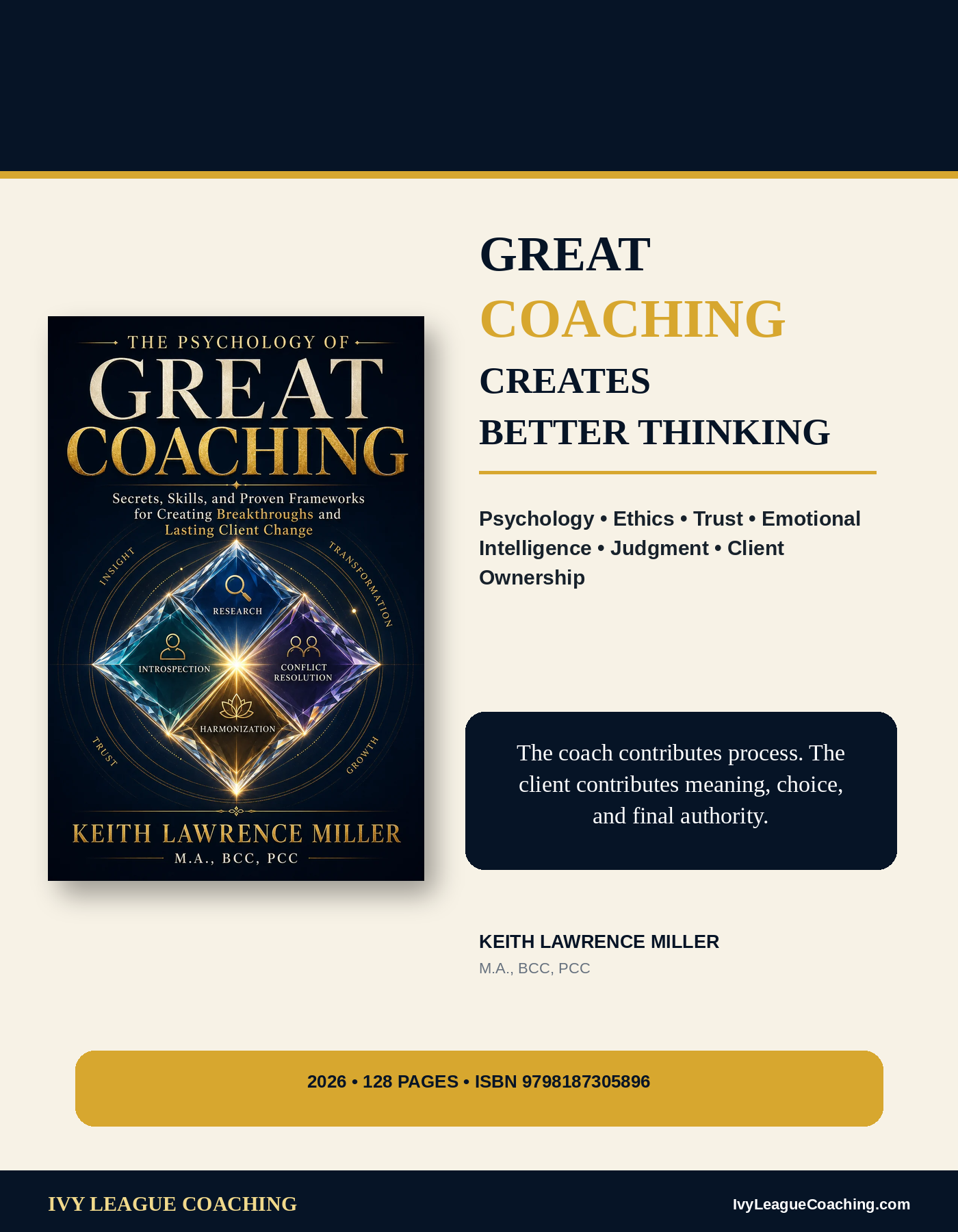 The Psychology of Great Coaching vertical promotional graphic using the official existing cover