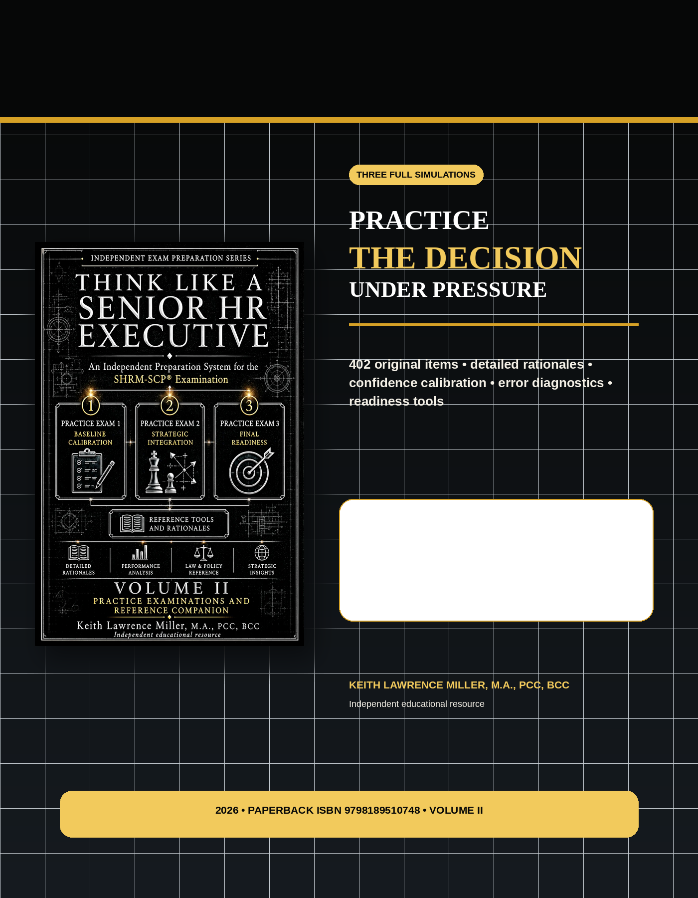 Think Like a Senior HR Executive Volume II vertical promotional graphic using the official existing cover