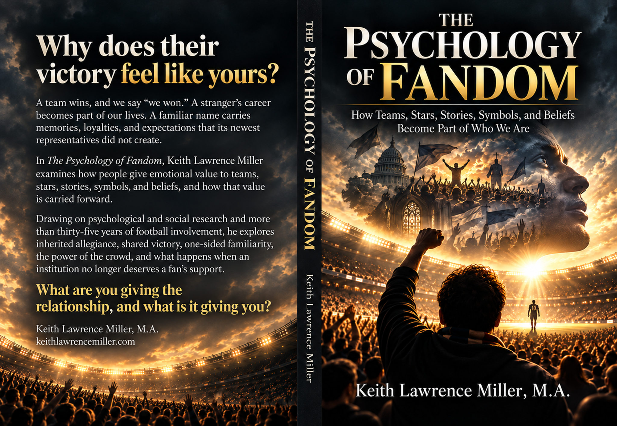 Official full-wrap cover of The Psychology of Fandom by Keith Lawrence Miller, M.A.
